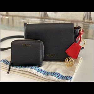 Tory Burch Perry Flap Crossbody Bag with Matching Perry Bifold Wallet